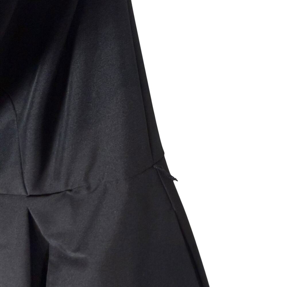 White House Black Market Poplin Midi Dress‎ Women's 12 Black Back Zip Pleated - Picture 5 of 14